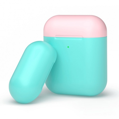 Чехол Deppa для AirPods двухцветный (мятный/розовый) 47021 - фото 1