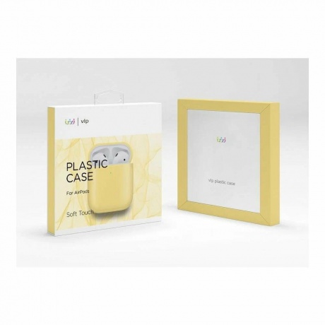 Чехол защитный VLP Plastic Case для AirPods, желтый - фото 2