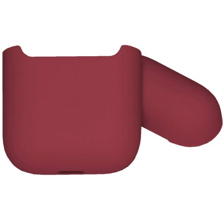 Чехол силиконовый Brosco для Apple AirPods 2 розово-красный - фото 4
