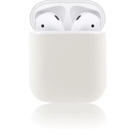 Чехол силиконовый Brosco для Apple AirPods белый - фото 2