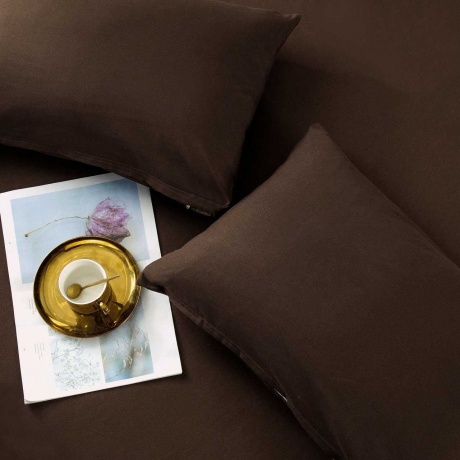 Комплект постельного белья однотонный Сатин CS029 1.5 спальный наволочки 70-70 - фото 5