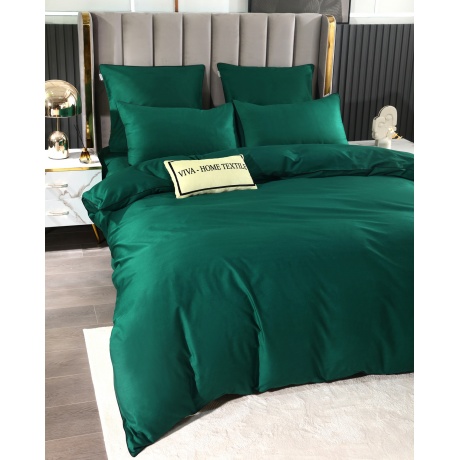 Комплект постельного белья Однотонный Сатин Элитный на резинке OCER018 2 спальный 4 Наволочки 160*200*30 - фото 2