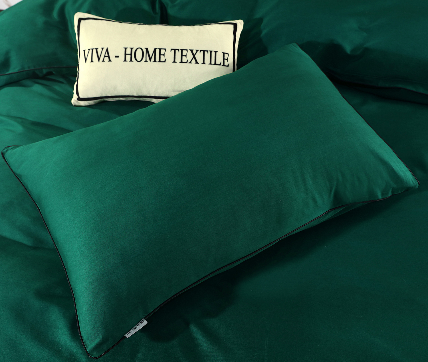 Комплект постельного белья Однотонный Сатин Элитный на резинке OCER018 2 спальный 4 Наволочки 160*200*30 - фото 8