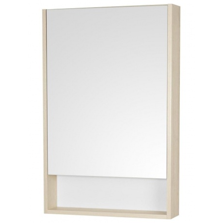 1A252102SDB20 зеркальный шкаф СКАНДИ 55 (белый/дуб верона) - фото 1