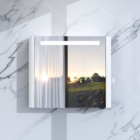 Зеркало, зеркальный шкаф, правый,80 см AM.PM Sensation M30MCR0801WG, с подсветкой, цвет: белый, глянец, шт - фото 4