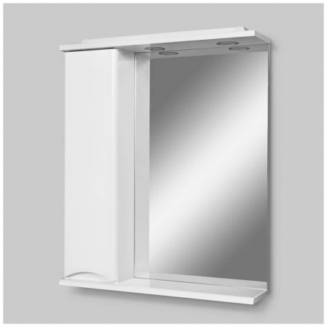 Зеркало, частично зеркальный шкаф, левый, 65см AM.PM Like M80MPL0651WG, с подсветкой, цвет: белый, глянец, шт - фото 4