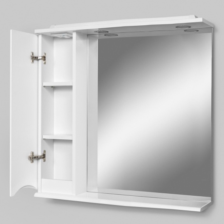 Зеркало, частично-зеркальный шкаф, 80 см AM.PM Like M80MPL0801WG, с подсветкой, левый, цвет: белый, глянец, шт - фото 4