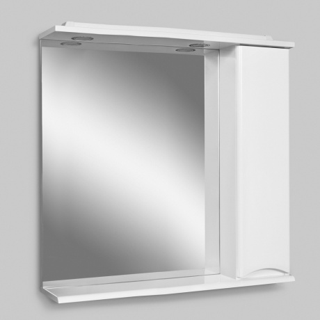 Зеркало, частично-зеркальный шкаф, 80 см AM.PM Like M80MPR0801WG, с подсветкой, правый, цвет: белый, глянец, шт - фото 4
