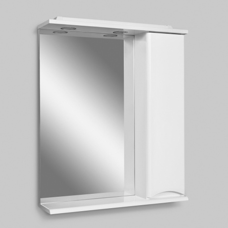 Зеркало, частично-зеркальный шкаф, правый, 65 см AM.PM Like M80MPR0651WG, с подсветкой, цвет: белый, глянец, шт - фото 2