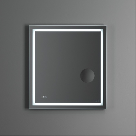 Универсальное зеркало с контурной Led-подсветкой, часами и косметическим зеркалом 65 см AM.PM GEM M91AMOX0653WG - фото 5