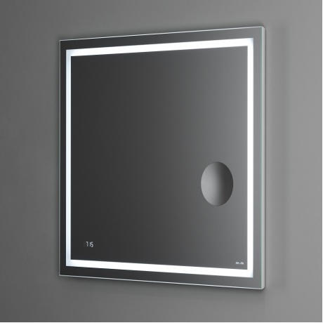 Универсальное зеркало с контурной Led-подсветкой, часами и косметическим зеркалом, 80 см AM.PM GEM M91AMOX0803WG - фото 2