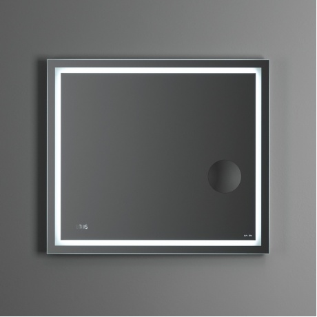 Универсальное зеркало с контурной Led-подсветкой, часами и косметическим зеркалом, 80 см AM.PM GEM M91AMOX0803WG - фото 3