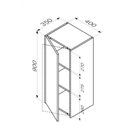 Шкаф с полками 40см AM.PM Func M8FCH04029WG белый - фото 5