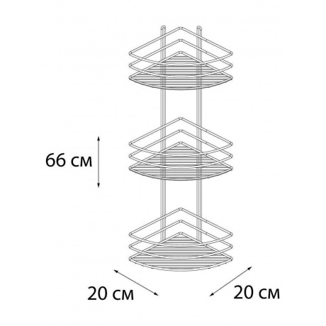 Полка Fixsen угловая трехэтажная цвет серый (FX-710-3) - фото 2