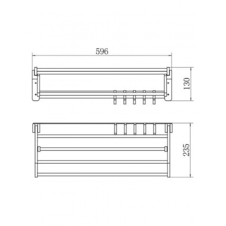 Полка FASHUN с полотенцедержателем черный (A7801-7) - фото 2