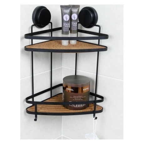 Полка Fixsen угловая двухэтажная черная Magic (FX-920B-2) - фото 4