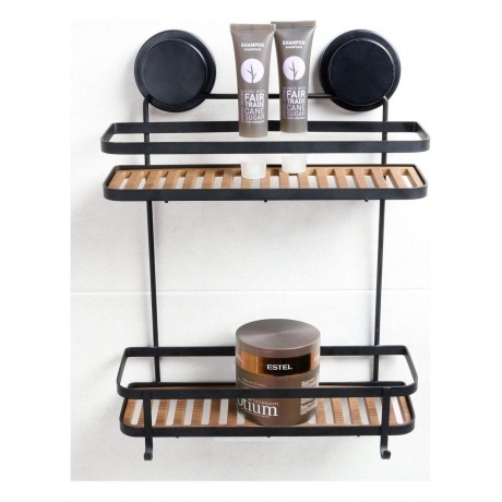 Полка Fixsen прямая двухэтажная черная Magic (FX-930B-2) - фото 4