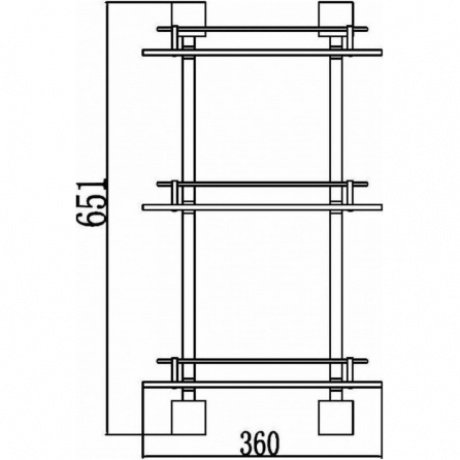 Полка Savol прямая тройная стеклянная 40см (S-06522C-3) - фото 2