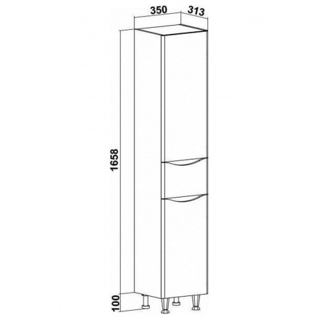 Пенал Runo правый Афина 35 (00-00001173) - фото 5