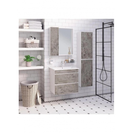 Пенал Runo универсальный серый бетон Манхэттен 35 (00-00001020) - фото 3