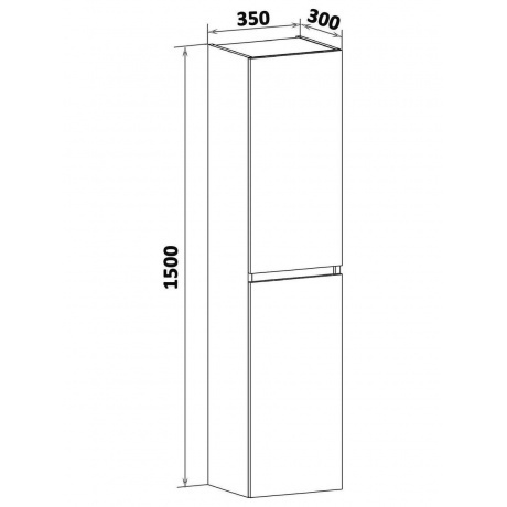 Пенал Runo универсальный серый бетон Манхэттен 35 (00-00001020) - фото 4