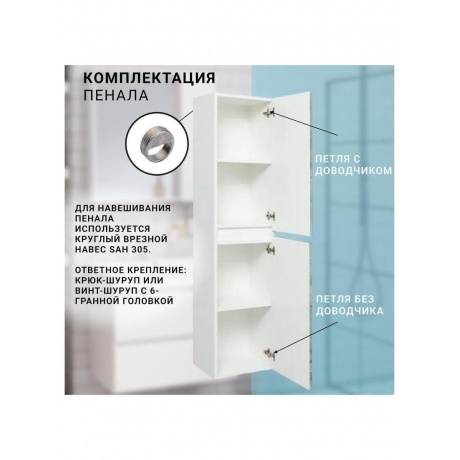 Пенал Runo универсальный серый бетон Манхэттен 35 (00-00001020) - фото 8