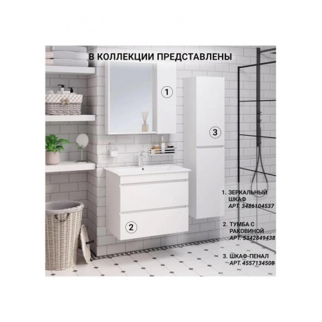 Пенал Runo универсальный белый Манхэттен 35 (00-00001048) - фото 11