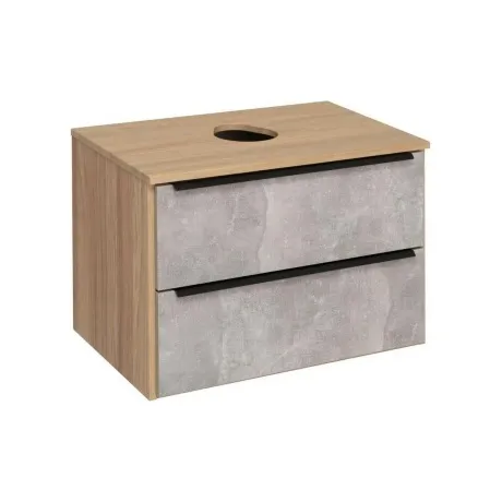 Тумба под раковину Runo подвесная серый дуб (под умывальник Modu...