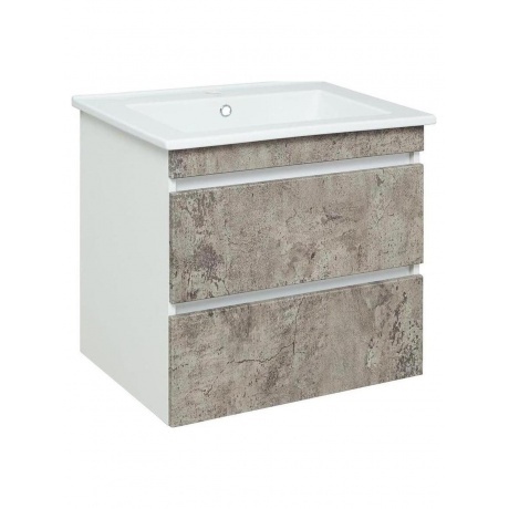 

Тумба под раковину Runo подвесная серый бетон (под умывальник Оскар 65 Оскар 65) Манхэттен 65 (00-00001018)