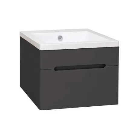 Тумба под раковину Runo графит 1 ящик подвесная (под умывальник ...