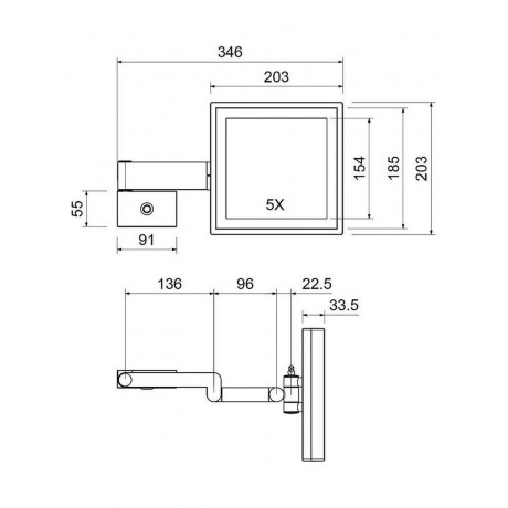 Зеркало с подсветкой Timo Selene хром (10076/00) - фото 5