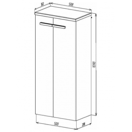 Пенал VIANT &quot;Мюнхен&quot; подвесной хаки 280х500х1100 (VMUN50H-PENP) - фото 4