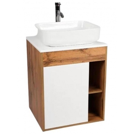 Тумба VIANT "Бостон" 1 ств со столешницей L65  подвесная 500х655...