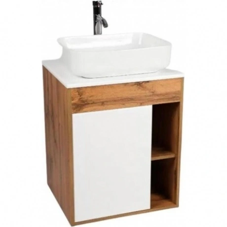 Тумба VIANT "Бостон" 1 ств со столешницей L65  подвесная 500х655...