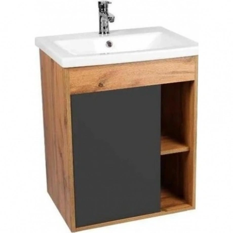 Тумба VIANT "Бостон" COMO 70 1 ств подвесная графит 425х655х620 ...