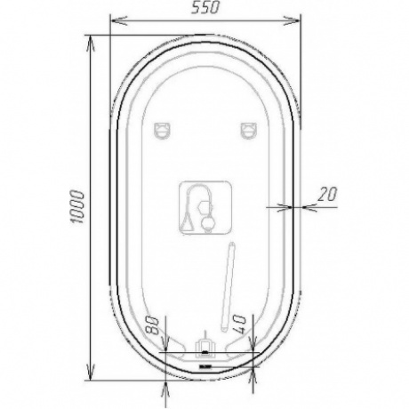 Зеркало VIANT "Марсель" 55х100 LED подсветка  (VMAR55100-ZLED) - фото 4