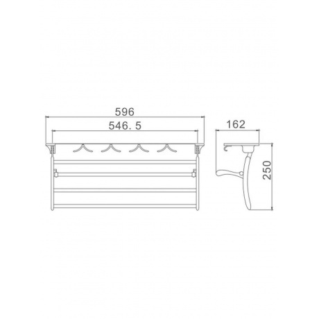 Полка для полотенец Haiba хром (HB805) - фото 2