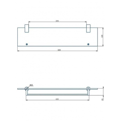 Полка стеклянная Haiba хром (HB8407) - фото 2