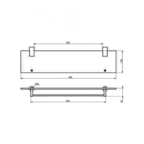 Полка стеклянная Haiba черный (HB8407-7) - фото 2