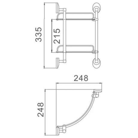 Полка стеклянная угловая Haiba хром (HB1607-2) - фото 2