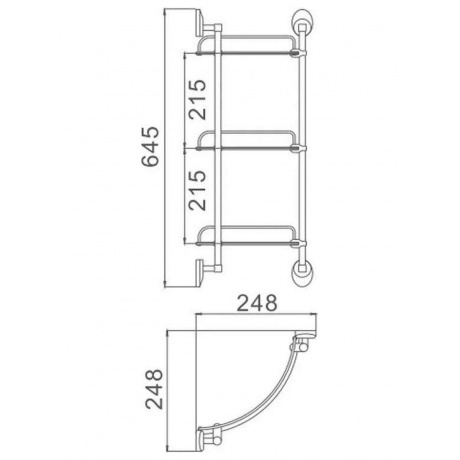 Полка стеклянная угловая Haiba хром (HB1607-3) - фото 1