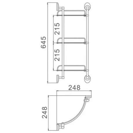 Полка стеклянная угловая Haiba хром (HB1607-3)