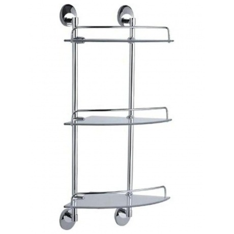 Полка стеклянная угловая Haiba хром (HB1607-3) - фото 2