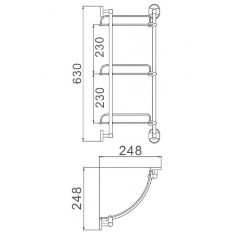Полка стеклянная угловая Haiba хром (HB1907-3) - фото 2