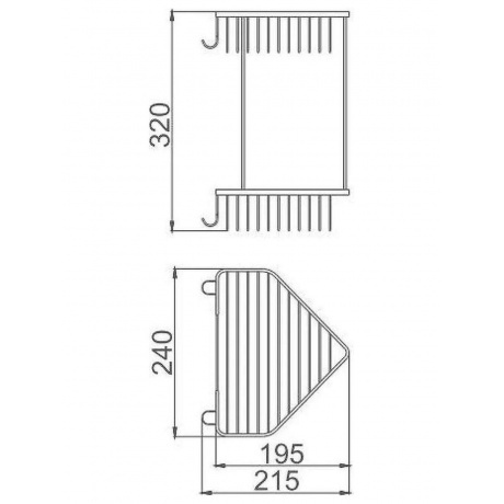 Полка металличекая угловая Haiba хром (HB335-1) - фото 2