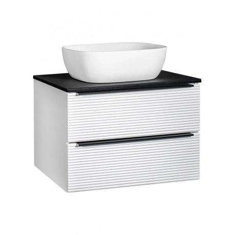 

Тумба RUNO Орлеан 70 белый матовый чёрный подвесная под накладной умывальник (00-00002022)