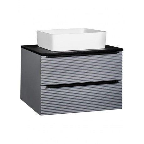 

Тумба RUNO Орлеан 70 серый чёрный подвесная под накладной умывальник (00-00002021)