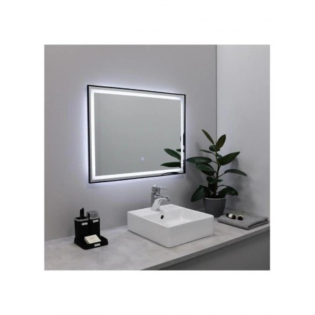 

Зеркало FIXSEN с подсветкой LED прямоугольное 80х60 см черное (FX-2080B)