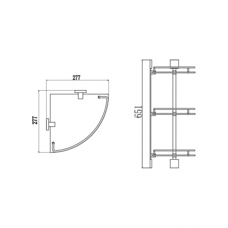 Полка угловая тройная (стеклянная) Savol S-065322H-3 - фото 2