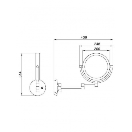 Зеркало настенное с увеличением 5х JAVA S-M222H - фото 2